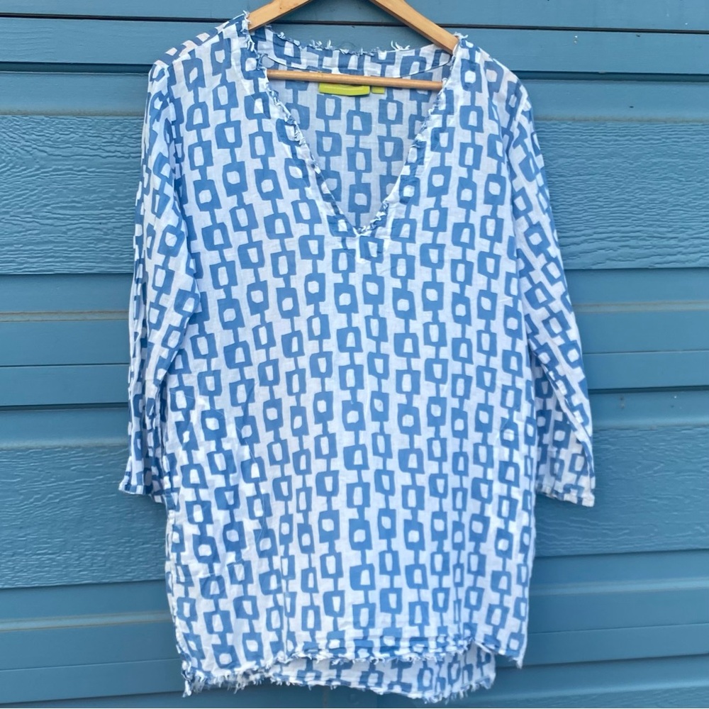 rock flower paper Tunic/Coverup. Large.